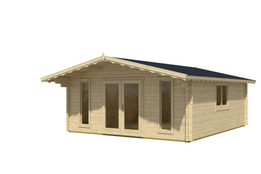 Gartenhaus Corinna 5x6 m + 1,5 m Vordach / 70mm