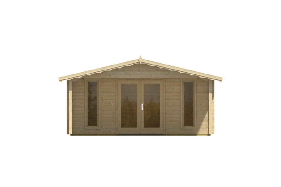 Gartenhaus Corinna 5x6 m + 3 m Vordach / 70mm
