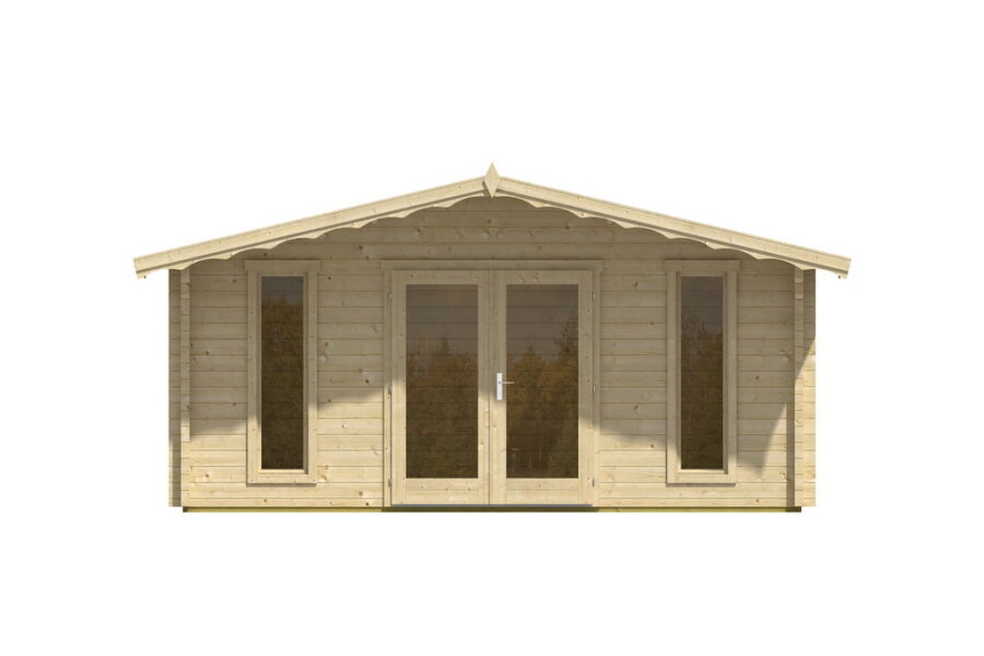 Gartenhaus Corinna 6x5 m + 1,5 m Vordach / 70mm