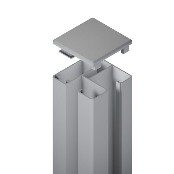 SYSTEM Eckpfosten basic silber aufschrauben 193 x 8 x 8 cm