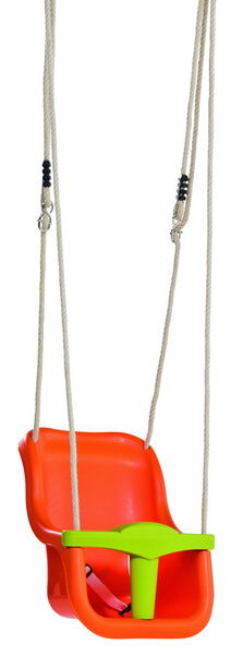 Babysitz Babyschaukel Kinderschaukel Luxe orange-limegreen / PP Seile