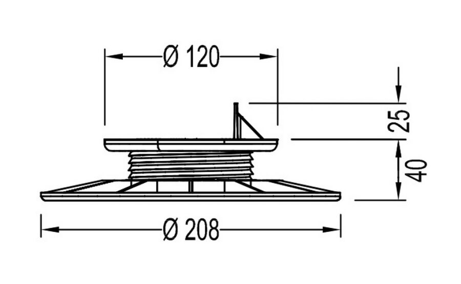 Bodenträger / Stellfuss 25-40 mm verstellbar, PVC