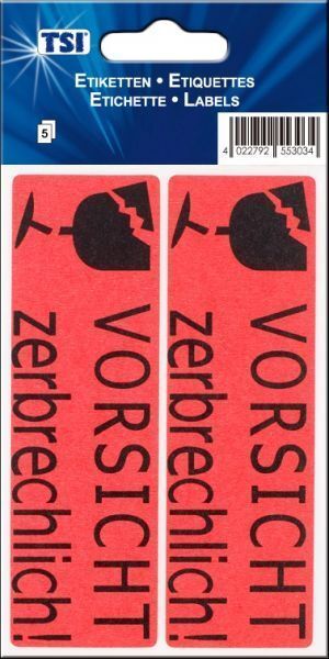 Etiketten selbstklebend "Vorsicht zerbrechlich"