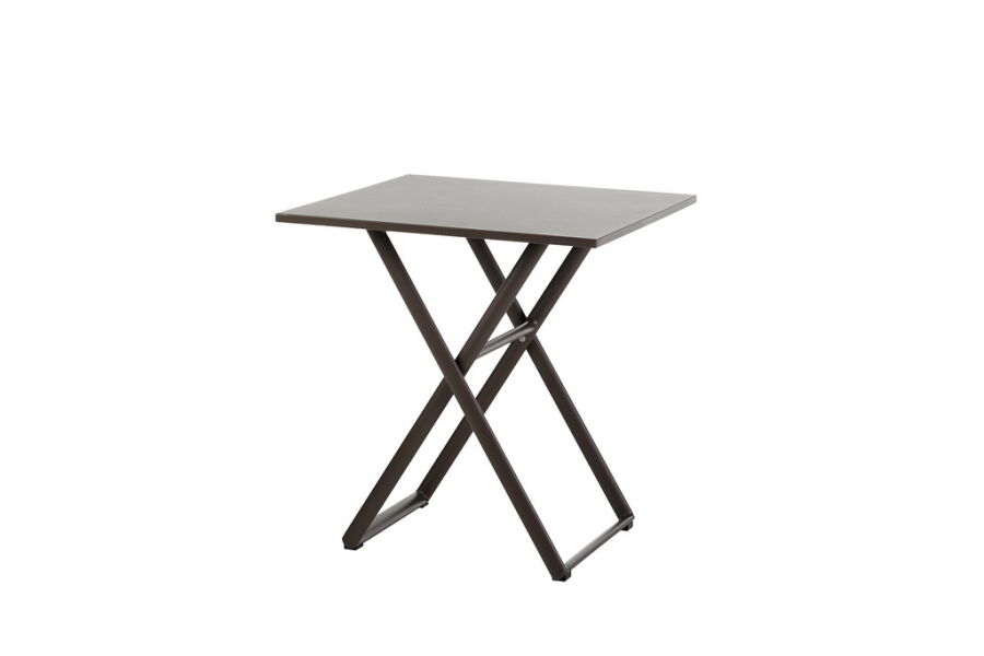 Kingston Klapptisch 70 x 70 cm Aluminium - braun