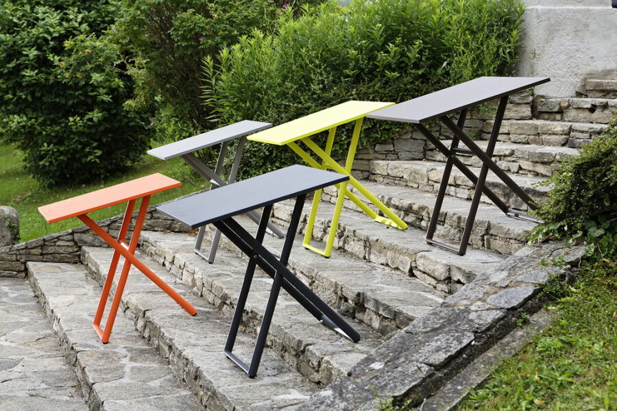 Kingston Klapptisch 70 x 70 cm Aluminium - braun