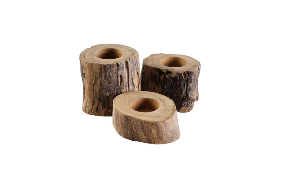 Aarhus large Teak Deko (3 Stück = 1 Set) klein/mittel/groß
