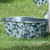 Kübel aus Zink mit Blumenmuster