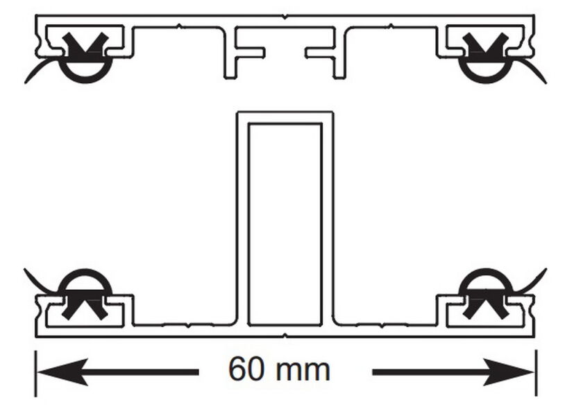 Komplettsystem Alu-Mittelprofil L=350cm