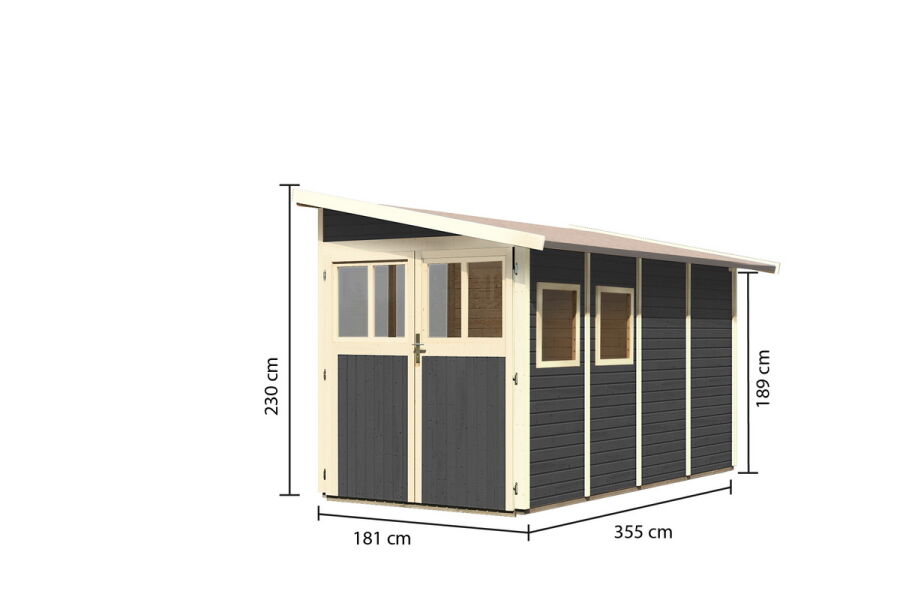 Karibu Gartenhaus WANDLITZ 4 terragrau