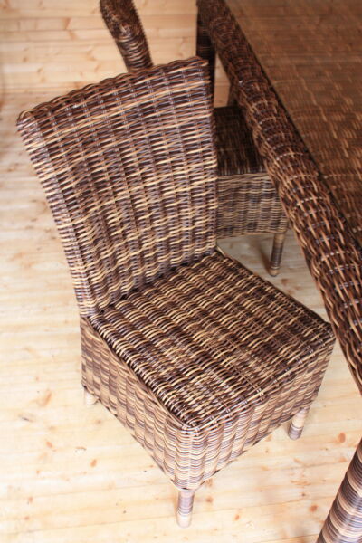 Tischgruppen Set "MAUI" Rattan dunkelbraun 7 Teilig