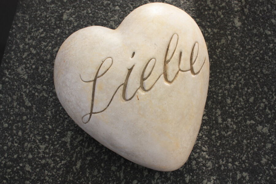 Deko Herz weiß "Liebe"