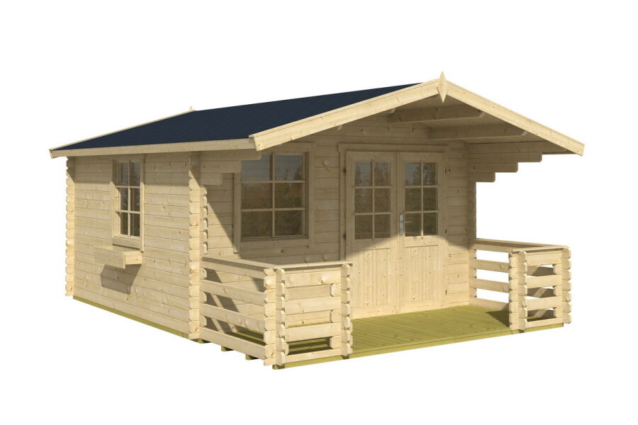 Gartenhaus mit Terrasse LUNA 2, 380x380 + 150 cm (L)