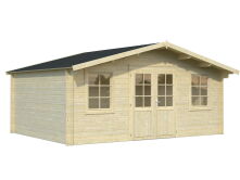 Gartenhaus KLARA 17,0 m2, 504x380cm, 28mm Bohlen, naturbelassen