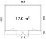 Gartenhaus KLARA 17,0 m2, 504x380cm, 28mm Bohlen, naturbelassen