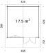 Gartenhaus BRITTA 17,5 m2, 446x446cm, 40mm Doppelnut, naturbelassen