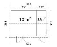 Palmako Gerätehaus OLAF 13,5 m²  452x330 cm,...