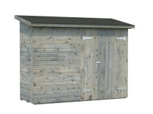 Palmako Gerätehaus Anbauschuppen LEIF 2,2 m², 16 mm, 234x95 cm, inkl. Fußboden, naturbelassen