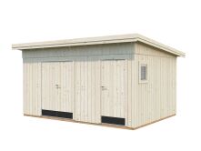 Palmako Gerätehaus KALLE 13,5 m²  452x330 cm , 18c70 mm, inkl. Fußboden, naturbelassen