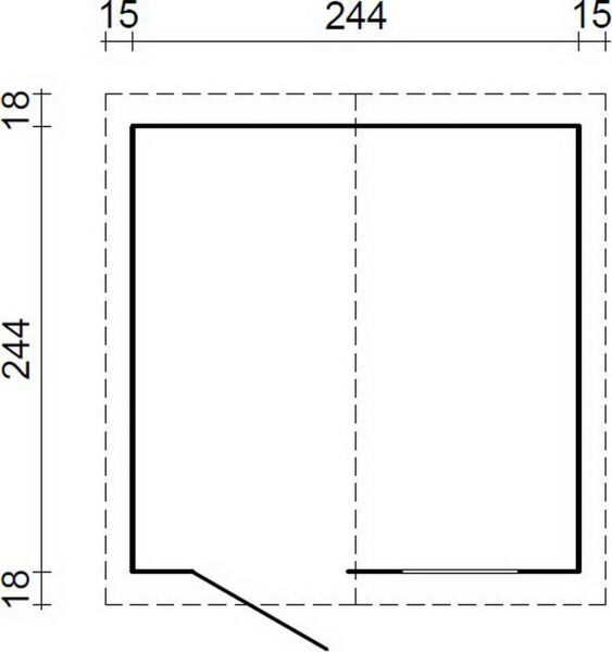 Aktionshaus WW-98; 260x260 cm; 19mm Bohlen; inkl. Dachpappe