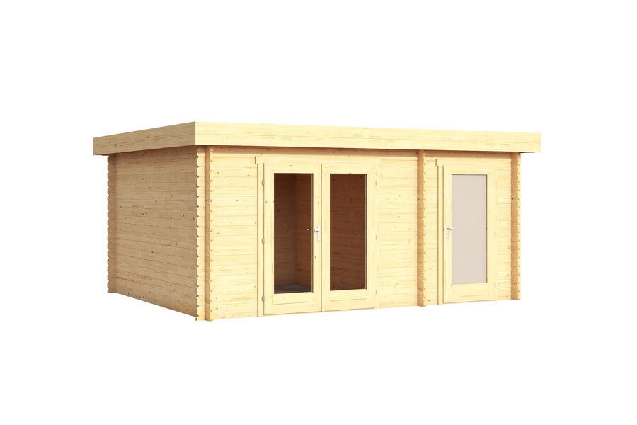 Gartenhaus LINDA40, 440x300 cm (L); 40 mm Doppelnut; 2 Räume; ohne Boden