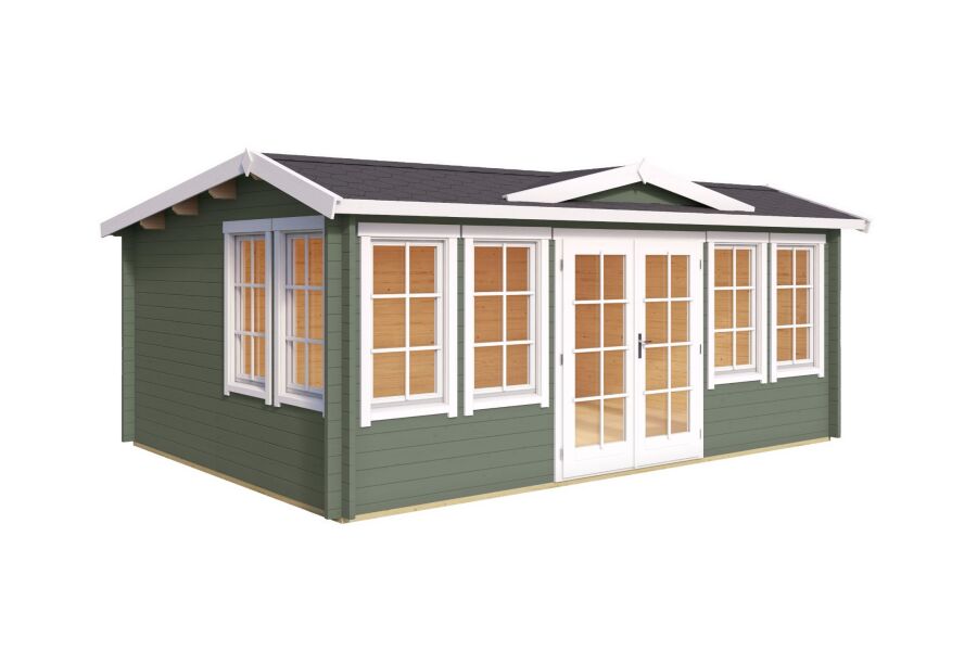 Lasita Maja Gartenhaus BALMORAL 44 mm ISO 530x380 cm, naturbelassen