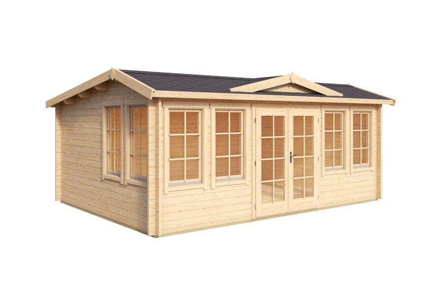 Lasita Maja Gartenhaus BALMORAL 44 mm ISO 530x380 cm, naturbelassen