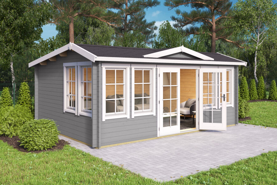 Lasita Maja Gartenhaus BALMORAL 44 mm ISO 530x380 cm, naturbelassen