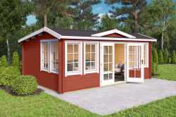 Lasita Maja Gartenhaus BALMORAL 44 mm ISO 530x380 cm, naturbelassen