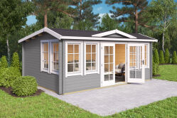 Lasita Maja Gartenhaus BALMORAL 44 mm ISO 530x380 cm, naturbelassen