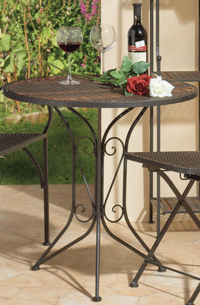 Balkon Tisch SET TISCH 70CM + 2 STUEHLE 37X34X90CM SCHWARZ/BRAUN, 81,04 €