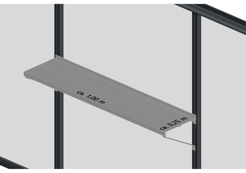 Universal Aluminium Hänge Regal, ca. 0,25 m tief, ca. 1,0 m breit