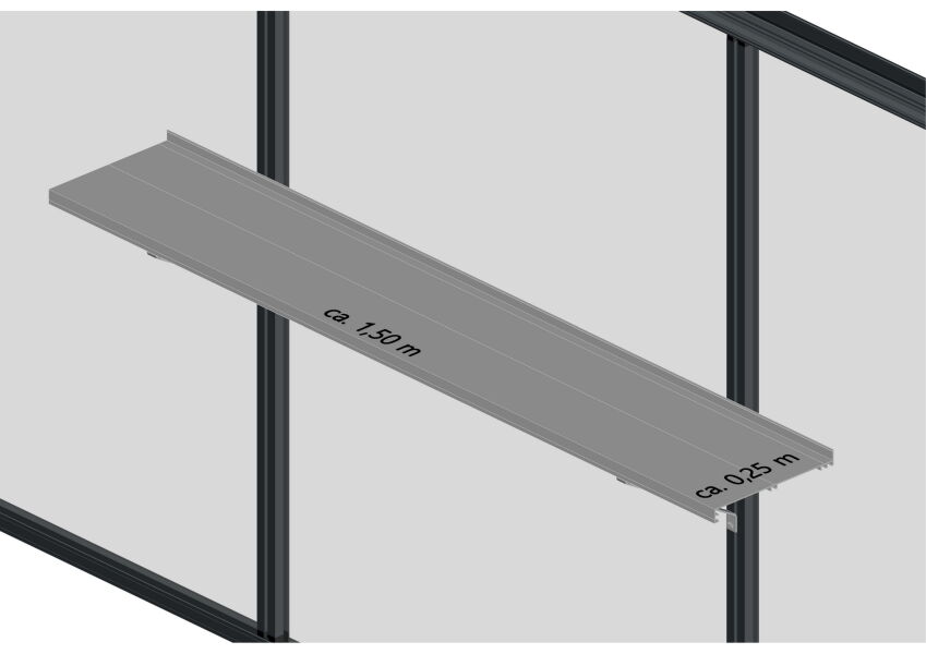 Universal Aluminium Hänge Regal, ca. 0,25 m tief, ca. 1,5 m breit