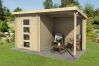 Gartenhaus JELLE PLUS; 370 x 175 cm; 28 mm Blockbohlen