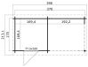 Gartenhaus JELLE PLUS; 370 x 175 cm; 28 mm Blockbohlen