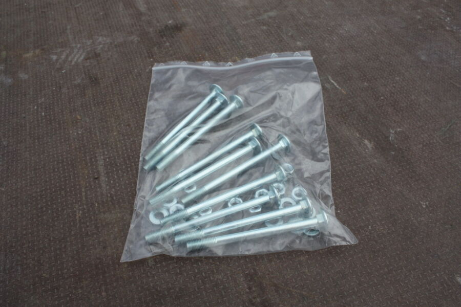 Schloßschraube 8x110 mm verzinkt 10er Set, inkl. Mutter und Unterlegscheibe