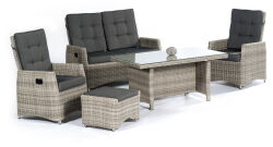 Lounge Comfort Gruppe Roseville grey-white Alu/Kunststoffgeflecht inkl. Kissen