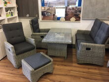 Lounge Comfort Gruppe Roseville grey-white Alu/Kunststoffgeflecht inkl. Kissen