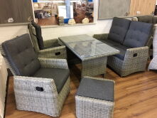 Lounge Comfort Gruppe Roseville grey-white Alu/Kunststoffgeflecht inkl. Kissen