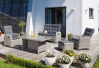 Lounge Comfort Gruppe Roseville grey-white Alu/Kunststoffgeflecht inkl. Kissen