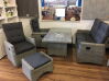 Lounge Comfort Gruppe Roseville grey-white Alu/Kunststoffgeflecht inkl. Kissen