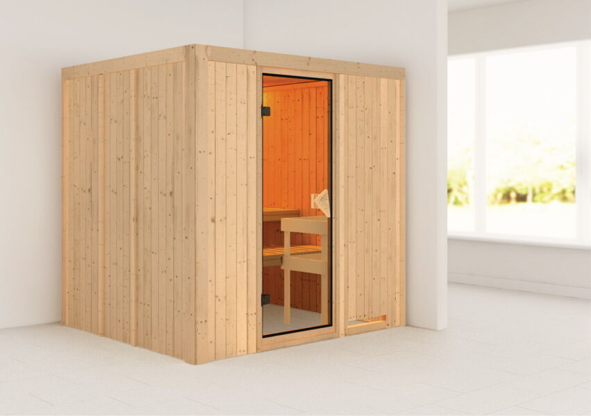 Karibu Sauna SODIN 196x170 cm inkl. 9 KW Ofen integr. Strg AKTION