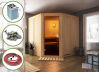 Karibu Sauna JARIN 196x196 cm inkl. 9 KW Ofen integr. Strg AKTION