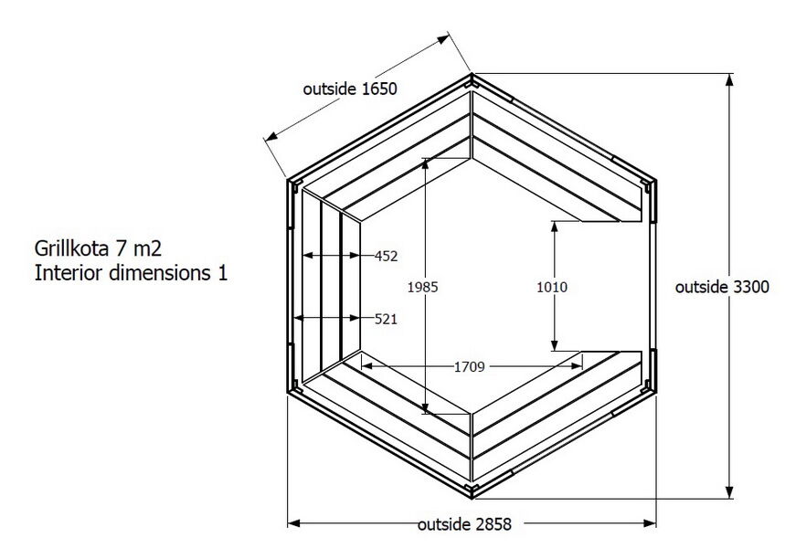 Grill Kota 7,0 m2 mit OSB Dach, gerade Wand