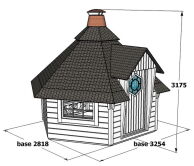Grill Kota 7,0 m2 mit OSB Dach, gerade Wand