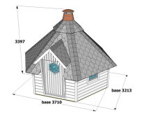 Grill Kota 9,0 m2 mit OSB Dach, gerade Wand