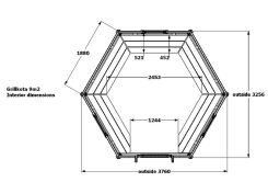 Grill Kota 9,0 m2 mit OSB Dach, gerade Wand