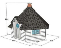 Grill Kota 12,0 m2 mit OSB Dach, gerade Wand