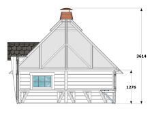 Grill Kota 12,0 m2 mit OSB Dach, gerade Wand
