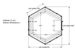 Grill Kota 12,0 m2 mit OSB Dach, gerade Wand