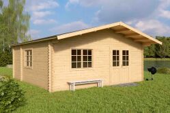 Gartenhaus VALENTIN 595 x 595 cm 44mm (A) Doppelnut